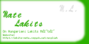 mate lakits business card